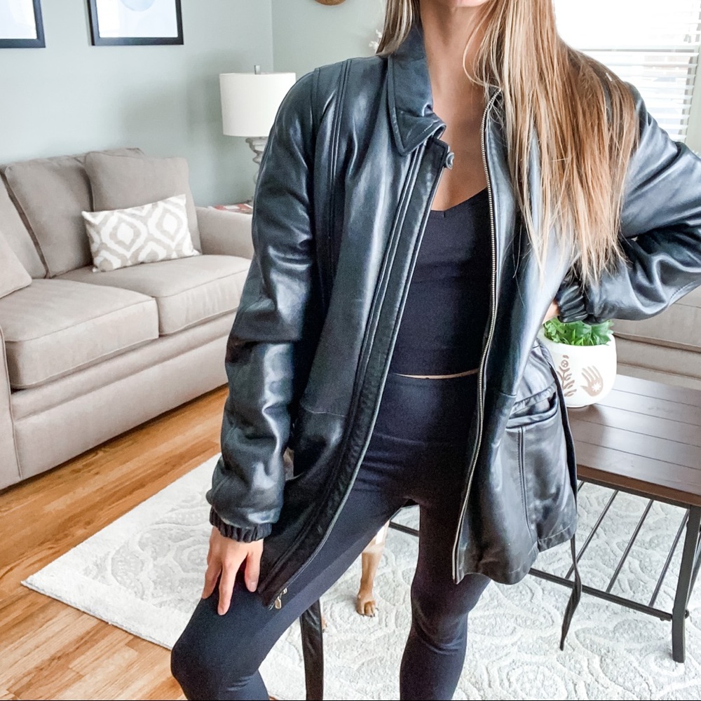 DAMSELLE • oversized vintage leather jacket